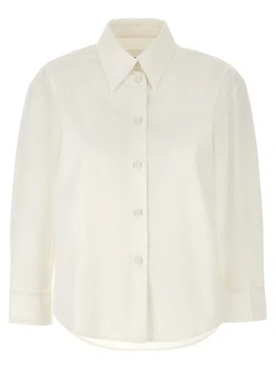 Jil Sander Collared Neck Curved Hem Long Sleeves Shirt In White