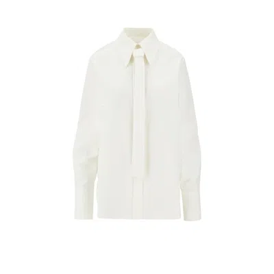 Jil Sander Poplin Shirt With Tie In White