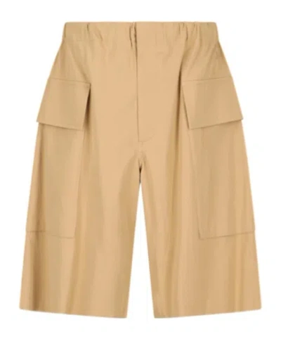 Jil Sander Poplin Shorts In Nude