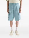Jil Sander Poplin Texture Cotton Shorts In Multi