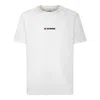 Jil Sander White T-shirt With Short Sleeves And Contrasting Logo Print In Cotton Man In White