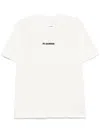Jil Sander White T-shirt With Short Sleeves And Contrasting Logo Print In Cotton Man