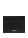 JIL SANDER CALF LEATHER CARDHOLDER WITH FRONT PRINTED LOGO