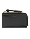 Jil Sander Giro Envelope Leather Zip-up Wallet In Black