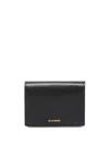 Jil Sander Logo-stamp Leather Card Holder In Black