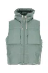Jil Sander Hooded Sleeveless Down Jacket Drawstring Detail In Blue