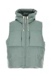 Jil Sander Hooded Sleeveless Down Jacket Drawstring Detail In Gray