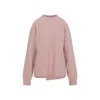 Jil Sander Long Sleeves Knitwear Asymmetric Hem In Pink