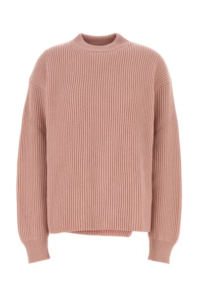 JIL SANDER POWDER PINK WOOL OVERSIZE SWEATER