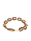 Jil Sander Leather And Brass Precious Wildness Chain Bracelet
