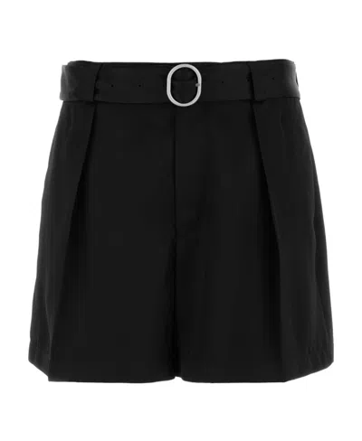 Jil Sander Pressed-crease Belted Shorts In Black