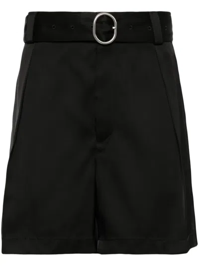 Jil Sander Pressed-crease Belted Shorts In Black