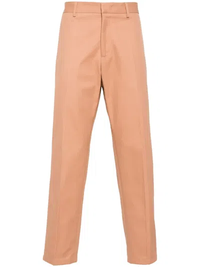 Jil Sander Pressed-crease Cotton Trousers In Pink