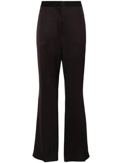Jil Sander Pressed-crease High-waisted Trousers In Brown