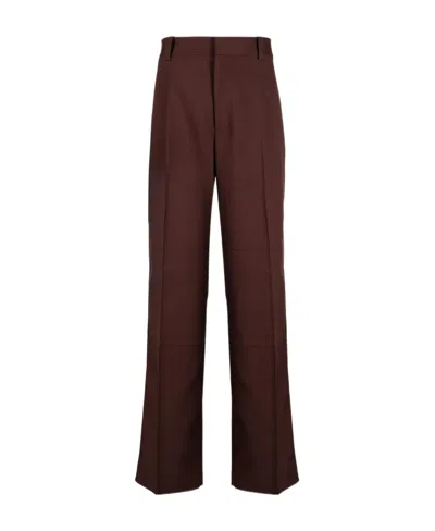 Jil Sander Pressed-crease Tailored Trousers In Red