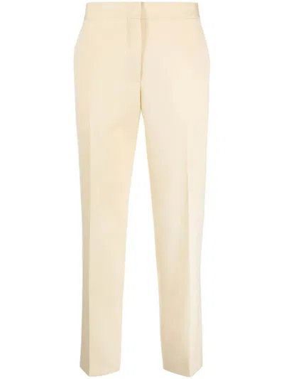 Jil Sander Pressed-crease Tailored Trousers In White