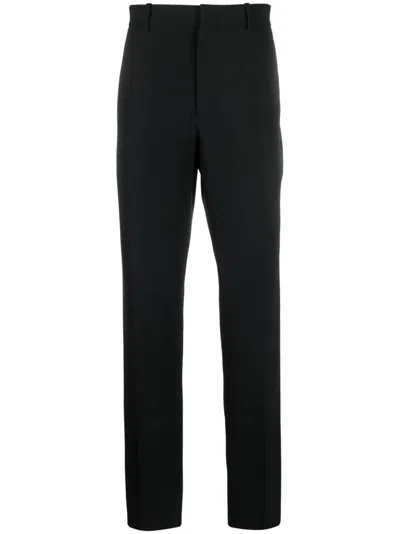 Jil Sander Pressed-crease Wool Trousers In Schwarz