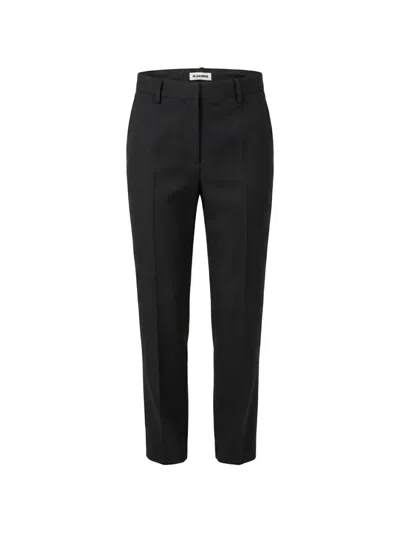 Jil Sander Pressed-crease Tailored Trousers In Black