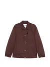 Jil Sander Press-stud Jacket In Brown