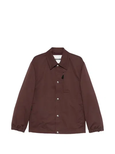 Jil Sander Press-stud Jacket In Brown