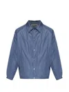 Jil Sander Press-stud Raglan-sleeve Jacket In Blue