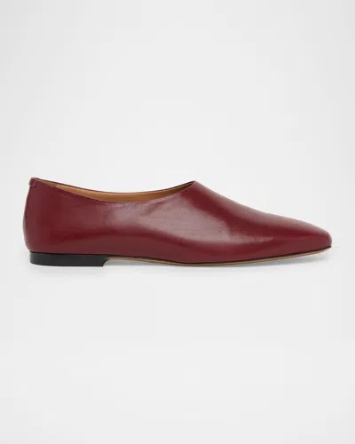 Jil Sander Prince Leather Ballerina Flats In Red