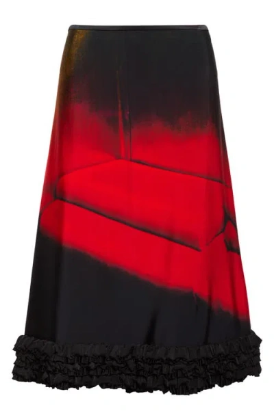 JIL SANDER JIL SANDER PRINT SATIN SKIRT