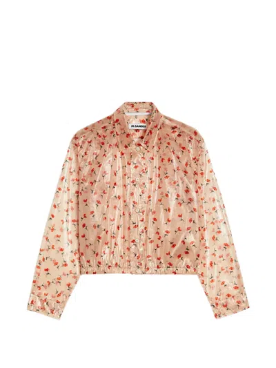 Jil Sander Printed Blouson In Orange