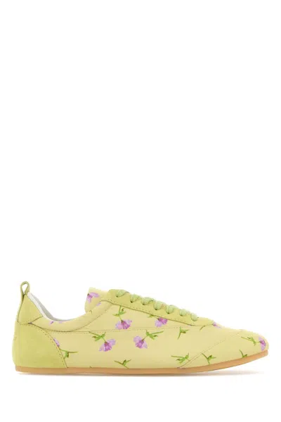 Jil Sander Printed Canvas Etage Sneakers In Yellow