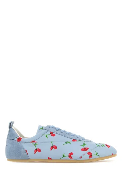 Jil Sander Printed Canvas Etage Sneakers In White