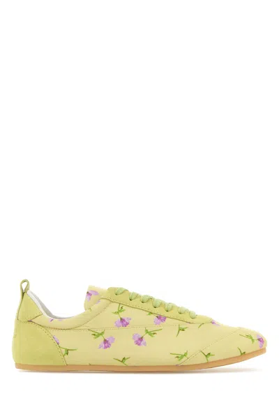 Jil Sander Printed Canvas Etage Sneakers In White
