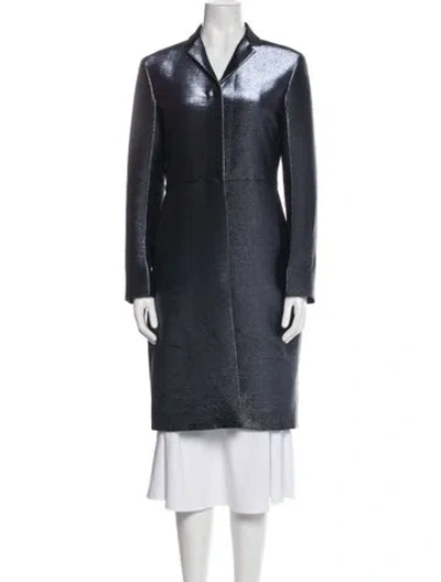 Pre-owned Jil Sander Printed Coat In Blue
