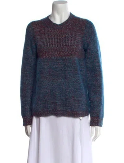 Pre-owned Jil Sander Printed Crew Neck Sweater In Blue