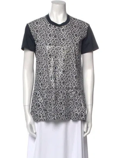 Pre-owned Jil Sander Printed Crew Neck T-shirt In Blue