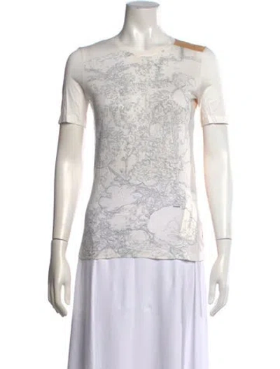 Pre-owned Jil Sander Printed Crew Neck T-shirt In Grey