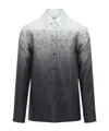 Jil Sander Floral Long Sleeve Shirt With Spread Collar In Black