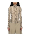 Jil Sander Beige Printed Turtleneck In Nude