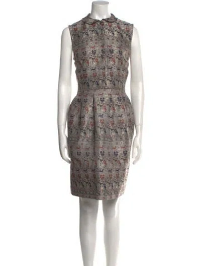 Pre-owned Jil Sander Printed Knee-length Dress In Gray