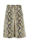 Jil Sander Printed Leather Bermuda Shorts In Brown