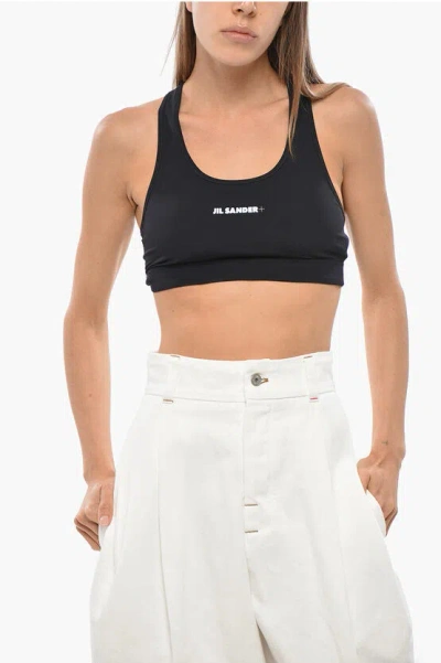 JIL SANDER PRINTED LOGO BIOSFERA CROP TOP