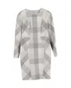 Jil Sander Printed Long Sleeve Dress In Grey Wool In Grey