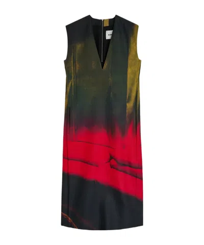 JIL SANDER PRINTED MIDI DRESS