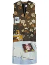 Jil Sander Printed Midi Dress In Brown