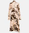 Jil Sander Printed Midi Dress In Peony