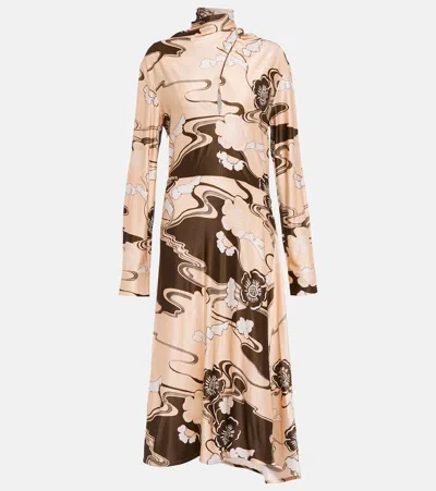 Jil Sander Printed Midi Dress In Peony