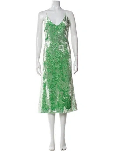 Pre-owned Jil Sander Printed Midi Length Dress In Green
