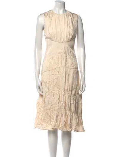 Pre-owned Jil Sander Printed Midi Length Dress W/ Tags In Neutral