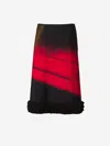 Jil Sander Abstract Straight Ruched Midi Skirt