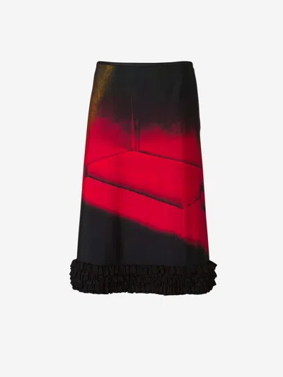 JIL SANDER JIL SANDER PRINTED MIDI SKIRT
