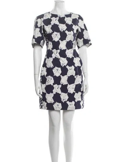 Pre-owned Jil Sander Printed Mini Dress In Blue